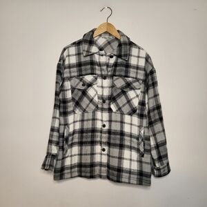 Dex Plaid Button Front  Shacket Size S